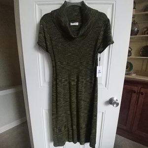 Calvin Klein sweater dress short sleeve mid length